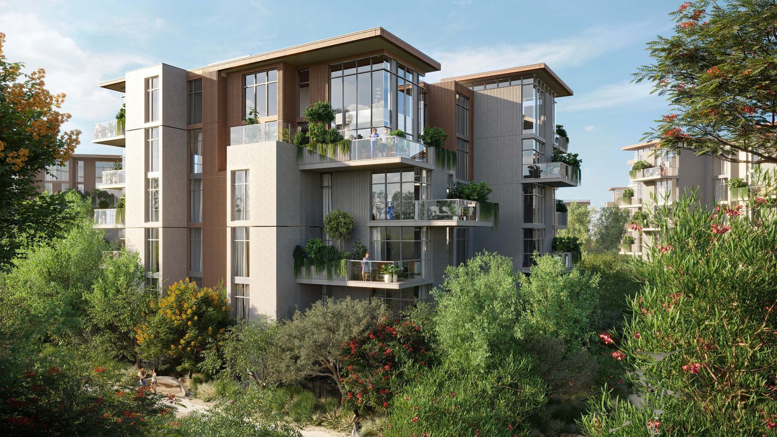 Apartment building set in the forest