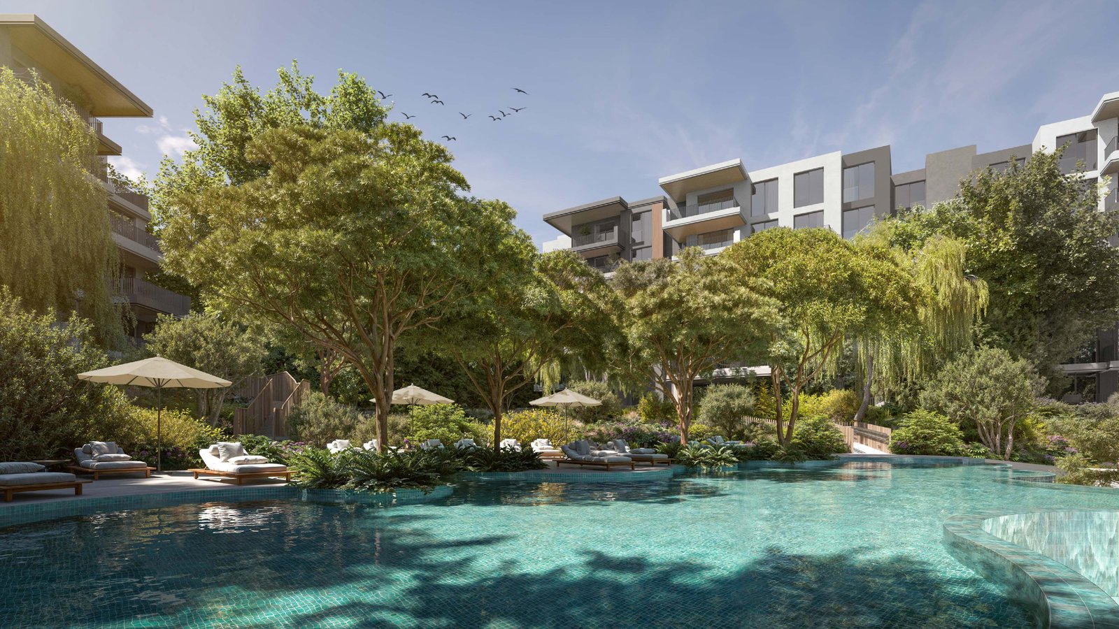 Resort-style swimming pool